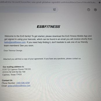 EōS Fitness - Email received after I downgraded my membership. - Gyms Near Me - Cypress, Texas