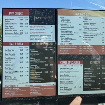 Java Caliente - Menu - Coffee & Tea Near Me - Rancho Mirage, California