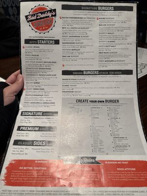Menu photo 1 Bad Daddys Burger Bar Greensboro, NC Menu photo 1 Bad Daddys Burger Bar Greensboro, NC