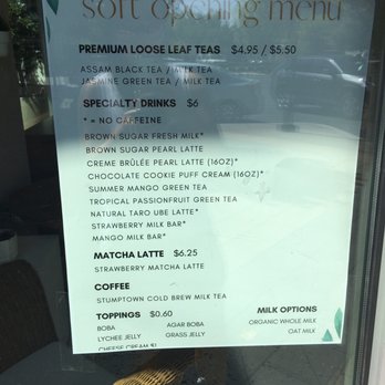Boba Bliss - Soft opening menu - Bubble Tea Near Me - Mountain View, California
