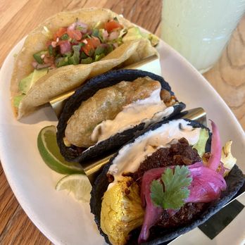 Tocaya Modern Mexican - 3 vegan tacos. Delicious! - Mexican Near Me - Scottsdale, Arizona Tocaya Modern Mexican - 3 vegan tacos. Delicious! - Mexican Near Me - Scottsdale, Arizona