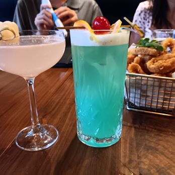 Spicy Shallot - Lychee martini, & Tangled in blue - Thai Near Me - Elmhurst, New York