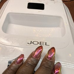 Cinderella Nails and Spa - Cat eye with chrome on my real nails