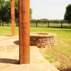 Bayside Landscape Services - Flagstone Patio, Cedar Arbor, Fire Pit