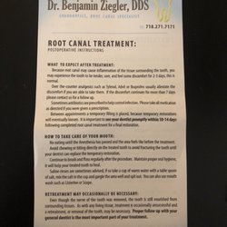 Ziegler Ben DDS - Post care for root canal treatment + goodie bag