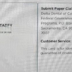 Richard D Schneider, DMD - A digital copy of a delta dental of California Federal employer insurance card with the details blurred out.