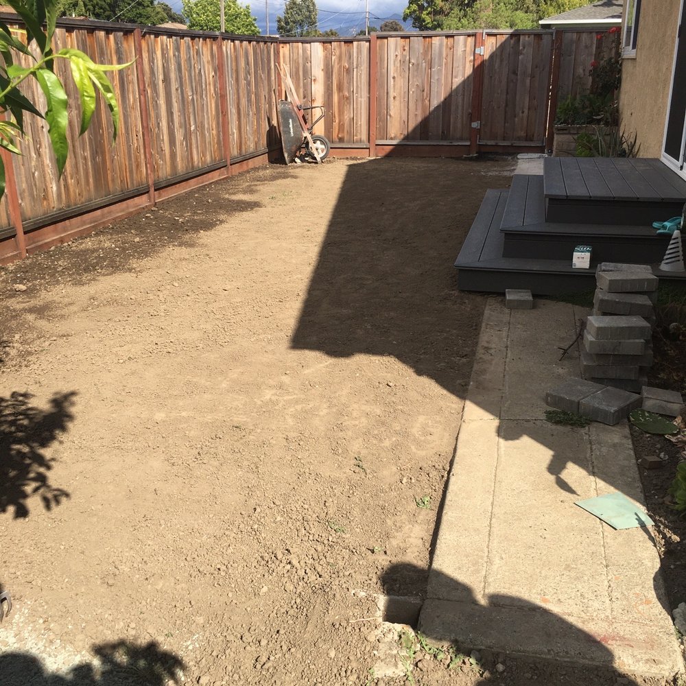Pham Landscaping - My side yard before. All dirt with concrete path on the side - Landscaping Near Me Pham Landscaping - My side yard before. All dirt with concrete path on the side - Landscaping Near Me