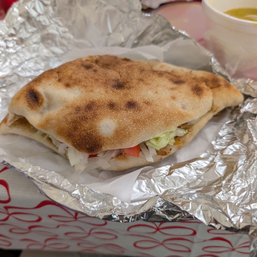 Chicken shawarma on Iraqi bread Chicken shawarma on Iraqi bread