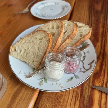 Heirloom - Complimentary bread with salted and blueberry butter - New American Near Me - Lewes, Delaware