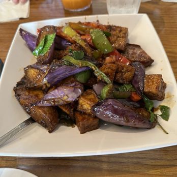 Nine & Nine Thai Kitchen - Eggplant with Tofu - Thai Near Me - Pasadena, California Nine & Nine Thai Kitchen - Eggplant with Tofu - Thai Near Me - Pasadena, California