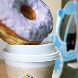 Glee Donuts & Burgers - Blueberry donut + coffee