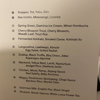 Atomix - Spring 2020 menu - Korean Near Me - New York, New York