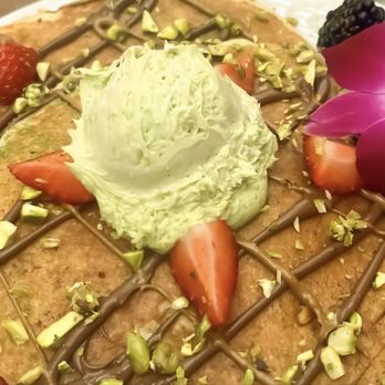Urth Caffe - Oh my Matcha Pistachio Hazelnut Pancakes! - Coffee & Tea Near Me - Henderson, Nevada