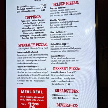 Klondike Pizza Kitchen - Menu - Pizza Near Me - Wisconsin Dells, Wisconsin Klondike Pizza Kitchen - Menu - Pizza Near Me - Wisconsin Dells, Wisconsin