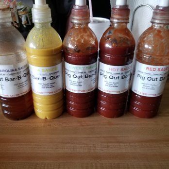 Pig Out - 5 BBQ sauces - Barbeque Near Me - Dothan, Alabama Pig Out - 5 BBQ sauces - Barbeque Near Me - Dothan, Alabama