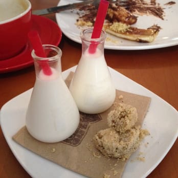 Crêpe Bar - Another free dessert they gave us: coffee grind infused cookie with milk in beakers. How quaint and delicious! - Creperies Near Me - Tempe, Arizona