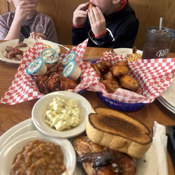 Hog Heaven Bar-B-Q - Combo platter and wings we all shared. Everything was great as always. - Barbeque Near Me - Daytona Beach, Florida Hog Heaven Bar-B-Q - Combo platter and wings we all shared. Everything was great as always. - Barbeque Near Me - Daytona Beach, Florida