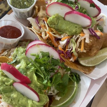 Tacoway Beach - Papa Con Chorizo Tacos And Fish Tacos - Mexican Near Me - Rockaway Beach, New York