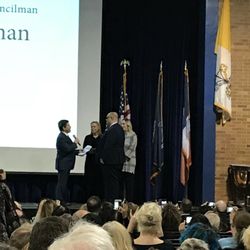 Xaverian High School - Justin being sworn in