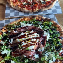 Prosciutto e Burrata Pizza and St Abigail Hot Honey Pepperoni Pizza