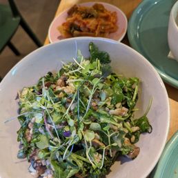 Miso sesame farro mushroom bowl