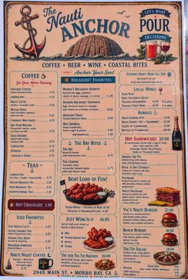 Menu photo 2 The Nauti Anchor Morro Bay, CA Menu photo 2 The Nauti Anchor Morro Bay, CA