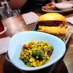 Fat Pat's Bar & Grill - Little piggy burger with roasted corn