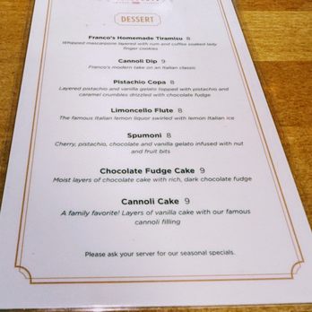 FRANCO’S RISTORANTE - Updated May 2025 - 470 Photos & 370 Reviews - 300 ...