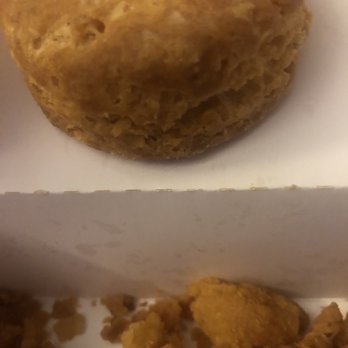 Popeyes Louisiana Kitchen - Burnt popcorn shrimp crumbs and dry burnt or old biscuit - Chicken Wings Near Me - Baltimore, Maryland
