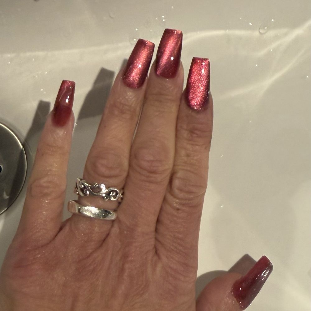 Cat eye coffin nails Cat eye coffin nails