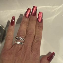 Cat eye coffin nails Cat eye coffin nails