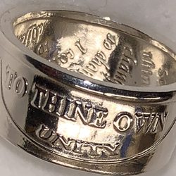 All Recovery Rings - To Thine Own Self Be True  Recovery Ring Handcrafted Made to Order by a Person in Recovery www.AllRecoveryRings.com