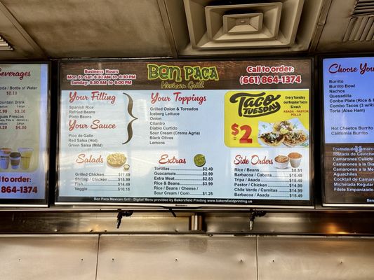 Menu photo 1 Ben Paca Mexican Grill Bakersfield, CA Menu photo 1 Ben Paca Mexican Grill Bakersfield, CA