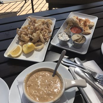 Galazio Restaurant - Cream of crab soup, calamari and the trio! All equally delicious! - Mediterranean Near Me - La Plata, Maryland