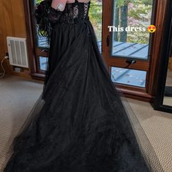 Kone Cleaners - black wedding dress back view