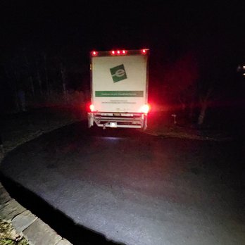 Estes Express Lines - A truck too large for the area of driveway continously running over the edge of it - Shipping Centers Near Me - Lyndhurst, Virginia