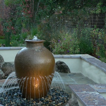 Leff Landscape Associates - This water feature masks highway noises. - Landscape Architects or Designers Near Me - Petaluma, California