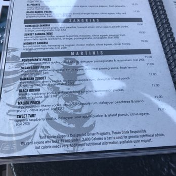 Yard House - Martini menu - Bars Near Me - Long Beach, California