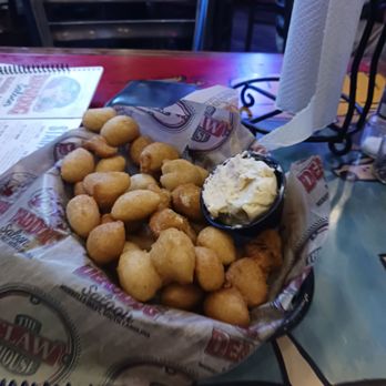 Dead Dog Saloon - "Hush puppies" with sweet honey butter - Seafood Near Me - Murrells Inlet, South Carolina Dead Dog Saloon - "Hush puppies" with sweet honey butter - Seafood Near Me - Murrells Inlet, South Carolina