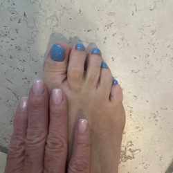 Five Nail & Spa - Gel on my toes, SNS light pink on my nails.