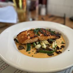 Miramar Bistro - Roasted Salmon and Mushrooms w/Horseradish Sauce