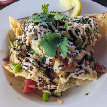 Fin's Seafood Restaurant - Chefs Special Poke Nachos - Seafood Near Me - Grover Beach, California