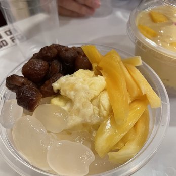 SweetHoney Dessert - Artesia - Closeup of the D8. Durian Thai Special. You got some vanilla ice cream and shaved ice at the bottom. - Desserts Near Me - Artesia, California SweetHoney Dessert - Artesia - Closeup of the D8. Durian Thai Special. You got some vanilla ice cream and shaved ice at the bottom. - Desserts Near Me - Artesia, California