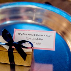 Truffle box with two different flavors, and packaging created by Jessica.