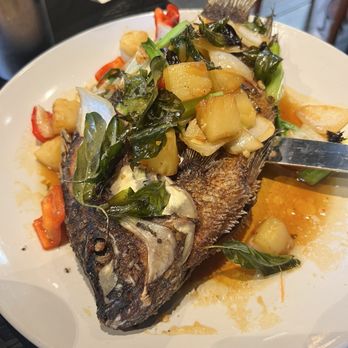 Buddha Thai Bistro - Tilapia with pineapple - Thai Near Me - Vacaville, California Buddha Thai Bistro - Tilapia with pineapple - Thai Near Me - Vacaville, California