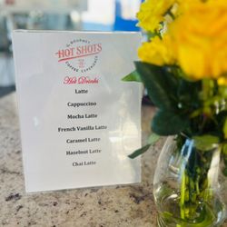 Hot Shots - Lots of yummy options, and Chris also made custom drinks too! Highly recommend a strawberry mocha latte