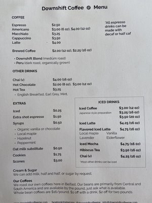 Menu photo 2 Downshift Coffee Belfast, ME