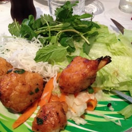 Sugar cane prawn cold rolls (minus a bite or two)