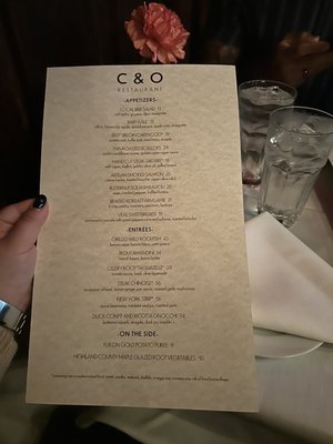 Menu photo 7 C & O Restaurant Charlottesville, VA