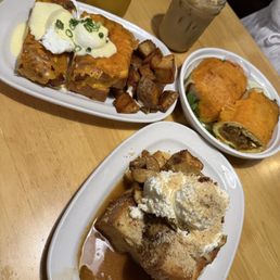 grilled cheese benedict, breakfast burrito, pear & pecan french toast grilled cheese benedict, breakfast burrito, pear & pecan french toast